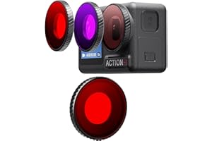 Honbobo Filtr zanurzeniowy do DJI Osmo Action 5 Pro, jasnoczerwony/czerwony/fioletowy, filtr podwodny ochrona obiektywu, akcesoria do DJI Osmo Action 5 Pro 4 (czerwony)