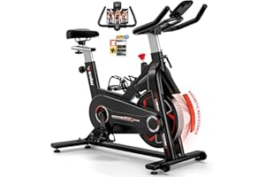 Wenoker Exercise Bike Magnetic APP Compatible, Indoor Cycling Spin Bike for Home Gym Use, Exercise Equipment with LCD Display, Tablet Holder for Cardio Training