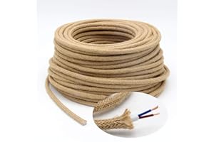 GreenSun LED Lighting - Cable de tela para lámpara led de 5 m, revestido de tela, 2 hilos, 0,75 mm², cable eléctrico para bricolaje, accesorios industriales de iluminación