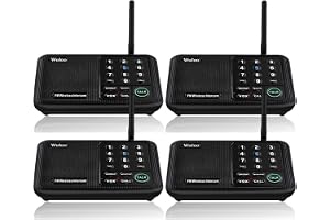 Wuloo Intercoms trådlös för hem 5 280 fotintervall 10 kanaler 3-kod, trådlöst intercom-system för hem, hus, företag, rum till rum, intercom, hemkommunikationssystem (4-pack