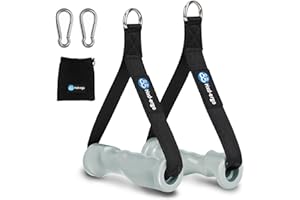 HXD-ERGO Ergonomic Gym Handles, Heavy Duty Exercise Handles for Cable Crossover Machine Tricep Exercise LAT Pull Down and Resistance Bands, Anti-slip and Anti-sweat Comfortable Grip