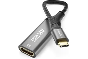 deleyCON 4K USB C do HDMI Kabel Adapter 4K@60Hz (1080P 2K@165Hz 144Hz 120Hz) HDR Thunderbolt 3/4 Konwerter Kompatybilny z iPhone iPad MacBook Tablet Laptop Telefon Monitor 10cm Krótki
