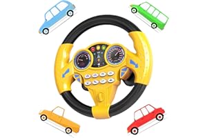 RJFUJP Toy Steering Wheel, Kids Steering Wheel for Car Seat, Interactive Pretend Driving Controller Car Toys, Driving Simulation Toy for Early Education and Family Fun