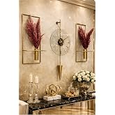 MetaQuartz Aksesuar 3 L&uuml; Galileo Gold Elegante Set (Kırılmaz Tamperli Cam) Modern Dekoratif Camlı Duvar Saati gold 33 x 80