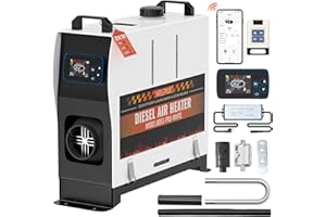 VELPAX Calentador Diésel Portátil Todo en Uno 220 V 8KW,Calentador de Aire Diesel 0,18-0,48 L/h, LCD de Control Remoto,Control por Aplicación Bluetooth Control,Adecuado para automóviles, Camiones, Barcos