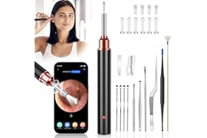 VIYSPNV Otoscopio [21 Pezzi], 3.5mm WIFI Wireless Otoscopio Digitale, Telecamera con 6 Luci LED, 1920P HD Endoscopio per Orecchio Compatibile con iOS e Android, per Bambini, Adulti e Animali Domestici…