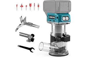 L1NXIXI Batteridriven överfräs för Makita 18 V LXT-batteri, 800 W borstlös överfräs med 5 hastigheter, MAX.30 000 varv/min, b