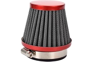 HIAORS 48mm to 50mm Air Intake Filter Cleaner for Honda CB 250 Yamaha DT250 DT250MX Suzuki GS250 GS250T Kawasaki Ninja 250 300 Sport Motorcycle ATV Scooters Moped Red
