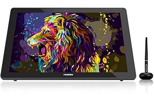 HUION Kamvas 22 Tableta Gráfica con Pantalla, Monitor de Dibujo de 21,5 Pulgadas, con Lápiz sin Batería PW517, para Trabajo Remoto, Dibujar, Diseño, Compatible con PC, macOS, Android, Linux