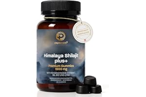 ‎PEPLEMENT Peplement Himalaya Shilajit Plus+ Premium Gummies — 1600 mg | 60 Stück (Mumijo) Shilajit Gummi mit natürlicher Huminsäure, Fulvinsäure und Mineralstoffen, mit Ashwagandha Extrakt, B6, B12 und Zink