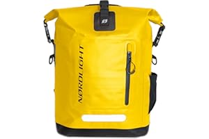 Nordlight Wodoodporny plecak Roll Top 25L - „Hybrid 25” (Żółty) | Plecak typu Dry Bag z przegrodą na laptopa 15 cali, kieszeniami zewnętrznymi i wewnętrznymi, wyściełanym systemem nośnym