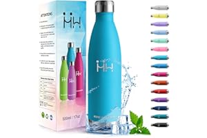 HoneyHolly Butelka do picia ze stali nierdzewnej, butelka dla dzieci, 500 ml, nie zawiera BPA, butelka termiczna, butelka na wodę z podwójnymi ściankami, nadaje się do uprawiania sportu, fitnessu,