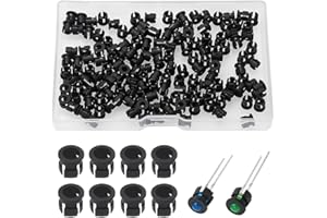 Lyeteung 150 pieces 3 mm plastic black LED diode holder, LED lamp holder, clip bezel mounting diode holder, LED socket, LED mounting clip