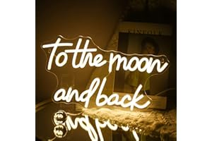 Ineonlife To The Moon and Back Insegna al Neon LED Bianche Calde Insegne Luminose al Neon Lunari USB per Decorazioni da Parete per Matrimoni Regalo per Feste a Casa per Bambini