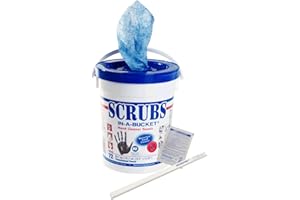 SCRUBS in a Bucket – 72 panni per la pulizia delle mani – Pulitore mani con rilascio NSF – la perfetta pulizia delle mani – include 1 matita DEWEPRO® e 1 pezzo DEWEPRO® SingleScrubs
