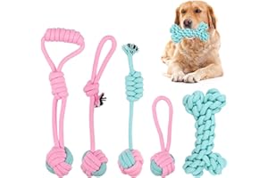 Valicaer Hundespielzeug aus Seil 5pcs Robustes Pet Rope Spielzeug für Aggressive Kauer Interaktives Training Spielzeug Hund Kauspielzeug Unzerstoerbar für Zahnwechsel für kleine Mittlere Große Welpen