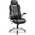 SONGMICS Office Chair, Ergonomic Gaming Chair, Adjustable Headrest, Tilt Function, Foldable Armrests, Swivel Castors, Adjustable Height, E-sports Chair, Ink Black OBG65BKUK