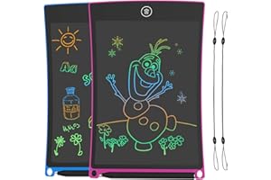 HOMESTEC Tablette D'écriture LCD 2 PCS, Jouet pour Enfants 3 4 5 6 Filles Garçons, Dessin Enfant, Ardoise Magique Cadeaux Anniversaire de Noël (Rosa & Bleu), Bleu&Rose, (HT-0802-2PCS)