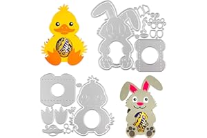 UFLF 2 Stücke Ostern Stanzschablonen Hase Ente Box Stanzen Metall Prägeschablonen Stanzformen Cutting Dies für DIY Scrapbooking Karten Handwerk Geschenk Homedeko