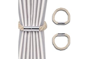 NAHUAA Sujeta Cortinas con Iman Recoge Cortinas Bronce Alzapaños Magnetico sin Taladro para Cortina Delgadas o Gruesas, 2 Piezas