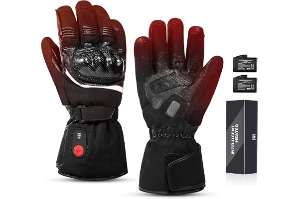 Sun Will Gants Moto Ski Chauffants Hiver Homme Femme –Coque De Protection Carbone PVC+Double Etanche, Gant Chauffant Électriques pour Ski De Neige Pêcher Cyclisme Chasse Arthrite Mala