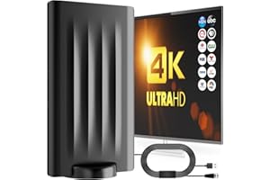 ETOFIXEE Interne TV-Antenne, 2024 Neue externe TV-Antenne mit Signalverstärker, 500 km Reichweite für 4K/1080P DVB-T/DVB-T2 VHF/UHF, mit 10 m Koaxialkabel