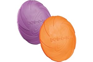 Schecker Trixie 2 Stück - Flying Fun - platzsparende Frisbee aus bissfreundlichem Naturgummi