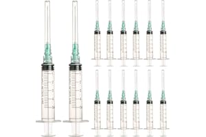 LMYKH 20 pz 5 ml Plastica Sterili Siringhe con 21G, Siringhe di Misurazione per Laboratori Scientifici, per Animali Domestici, Studenti di Medicina, Erogazione di Inchiostro o Colla