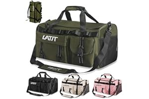LATIT Sporttasche Damen Reisetasche Herren Sporttasche mit Schuhfach&Nassfach Damen Herren Travel Bag Gym Bag Schwimmtasche Übernachtung Weekender (Armeegrün)
