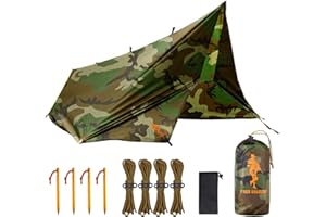 Free Soldier Bâche de Tente imperméable 4 x 4 m Ultra légère Protection UV Camping Voile d'ombrage Tente d'extérieur Grande bâche pour Camping, randonnée, activités de Plein air