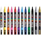 Uni Posca Marker Pen 3M Set 0.9-1.3 mm Felt Tip (Set of 12)