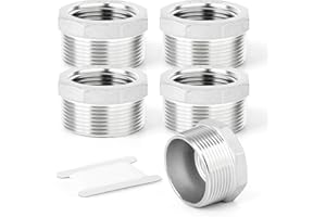 TAISHER 5pezzi 304 boccola esagonale del riduttore dell'acciaio inossidabile,1"BSP maschio x 3/4"BSP femmina,raccordo dell'adattatore del tubo di riduzione,per il gas dell'aria del branchio dell'acqua
