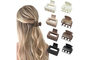 ‎BH-MISSTARS 8 Stück Haarklammer Klein für Dünnes Haar, Zweireihige Zähne, 4 cm Matte Haarspangen, Natürliche Farben, Rutschfest, Haarschmuck für Damen und Mädchen