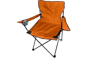 Mojawo Sedia da pesca, pieghevole, da pesca, con portabicchieri e borsa, colore: arancione