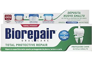 ‎BIOREPAIR Biorepair, Total Protective Repair Zahnpasta, repariert Nagellack, schützt vor Plaque, Zahnstein und Karie, repariert Nagellack, hält den Atem frisch, Zahnpasta ohne Fluor, 75 ml