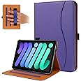 FANRTE iPad Mini 6th Generation Case 8.3 Inch 2021, Premium PU Leather Folio Stand Smart Protective Cover, Multi-Viewing Angles and Auto Wake & Sleep Function for iPad Mini 6th Gen（Purple）