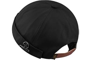 CLAPE Docker Cap Casquette sans Visiere Homme Femme Bonnet de Docker Marin Rolled Cuff Brimless Hat
