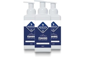 SERENITY HYGIENE Hand Cleansing Sanitiser Foam, No Alcohol Foaming Hand Sanitizer Dispenser - Unscented - 500ml Pack of 3