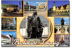 CITY SOUVENIR SHOP Foto-Magnet Bachstadt Leipzig, ca. 8 x 5,4 cm