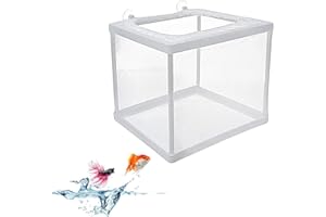 Incubadora De Peces De Acuario,Caja De Cría De Peces,Acuario Criador De Red,Incubador Separador Tanque,Aislamiento De Peces con Ventosas,Cría Peces para Proteger Bebés,Kiuiom