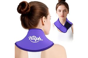 Hilph Paquete de hielo de Gel para Alivio Del Dolor Cervical y Cuello, Compresa Fría Reutilizable para Lesiones Deportivas, Hinchazón, Presión de Oficina y Recuperación de Cirugía - Púrpura