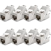 deleyCON 8X CAT7 Keystone Module - Compatible with CAT7/CAT6/CAT6a Installation Cables, Splices and Patch Cables - STP Shield