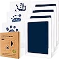 4-Pack Inkless Baby Hand and Footprint Kit - Mess Free Ink Pad for Newborn Keepsake, Dog Nose & Paw Print Kit, Clean Touch Ink Pad for Baby Hand & Footprints, Ideal New Mom Gifts (Navy, L)