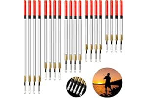 Realure 20 Pcs/5 Sizes Fishing Floats Set 11/13/15/17/19 cm Fishing Tackle Wagglers Straight Insert Fishing Pipe Transparent Coarse Tube for Deep Water Sea Fishing Bait Suspend in Target Water Layer