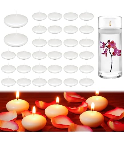 Bougies Flottantes - Lot De 30 (rouge & Blanc), Pour Tables, Piscines, Baignoires - Ambiance Romantique Facile