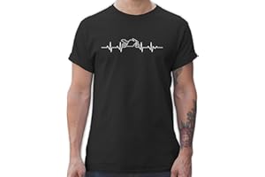 Shirtracer - T-Shirt Herren - Biker - Herzschlag Motorrad - Motorbike