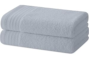 Degrees Home – Set mit 2 Handtüchern – Badetücher – 100 % Baumwolle – 480 g/m2 – 100 x 50 cm - GRAU