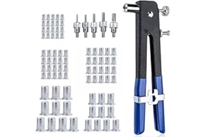DRIWEI Kit Rivettatrice Inserti Filettati con 86 pezzi 5 adattatori 4/5/6/8mm Dadi Rivetti M3 M4 M5 M6 M8 Professionale Pinza Manuale Rivetti Filettati Riparazione Auto Rimorchi Mobili ergonomica DR