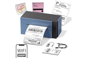 Phomemo 344 WiFi Etikettendrucker DHL Versandetiketten Drucker WLAN Desktop Label drucker für Barcode, Thermal Label Printer 4x6 Kompatibel mit Amazon, Etsy, Shopify, Royal Mail, FedEx, UPS, Lila