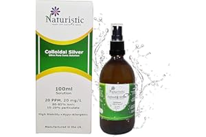 NATURISTIC Colloidal Silver Water Spray ● 20 PPM ● 100ml Amber Glass ● Small Particle Size for Optimal Results ● 100% Natural ● Immune Support (100ml)